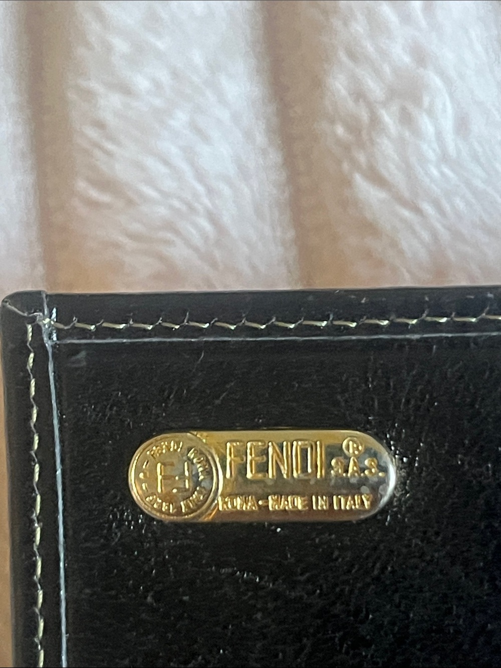 FENDI Vintage Striped Logo Wallet in Nero - Picture 5 of 11